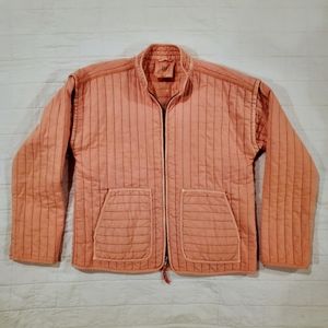 Gap Faded Coral Quilted Moto Jacket Sz MT